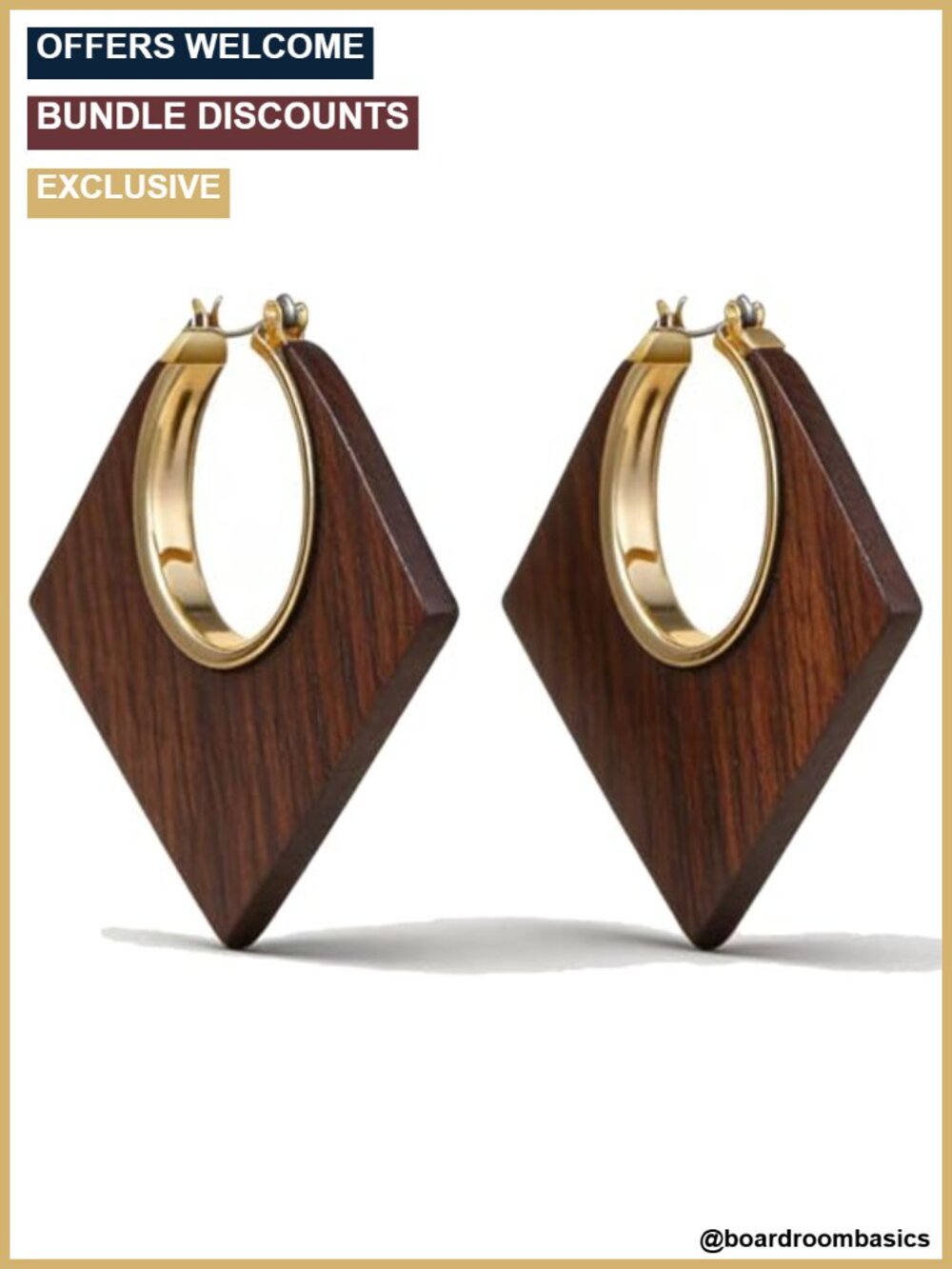 Boho Wooden Hoop Drop Dangle Earrings Handmade Retro Round Hollow